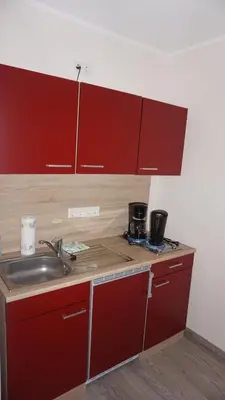 Küche/Küchenzeile in der Unterkunft Ferienwohnung Kaiser Lübben