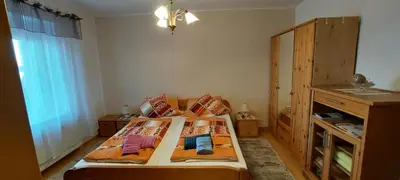 Ein Bett oder Betten in einem Zimmer der Unterkunft Ferienhaus - Wohnung- Havelblick