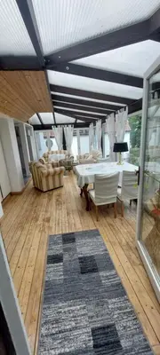 Ein Sitzbereich in der Unterkunft Ferienhaus - Wohnung- Havelblick