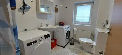 Ein Badezimmer in der Unterkunft Ferienhaus - Wohnung- Havelblick