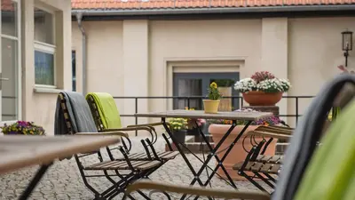 Ein Sitzbereich in der Unterkunft Landhotel Diana