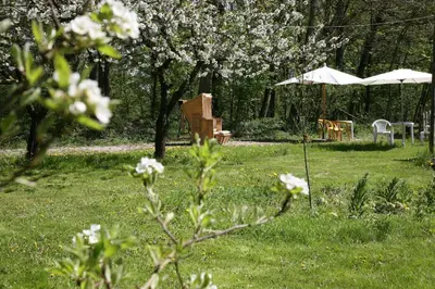 Ein Garten an der Unterkunft Radstation Menz