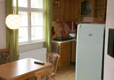 Küche/Küchenzeile in der Unterkunft Radstation Menz