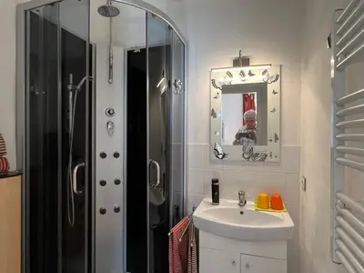 Ein Badezimmer in der Unterkunft Radstation Menz