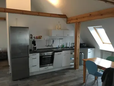 Küche/Küchenzeile in der Unterkunft Studio Templin