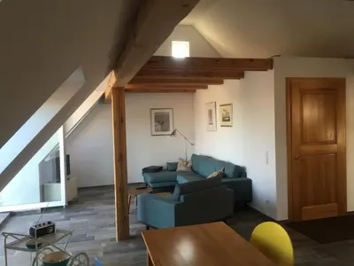 Ein Sitzbereich in der Unterkunft Studio Templin