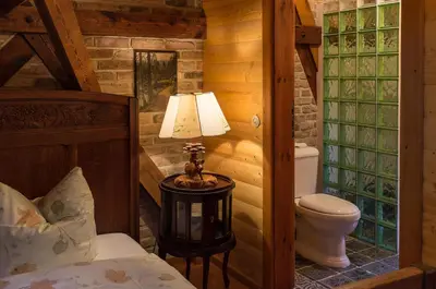 Ein Bett oder Betten in einem Zimmer der Unterkunft Schloss Stülpe