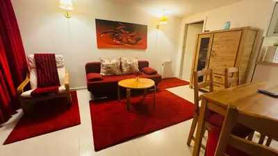 Ein Sitzbereich in der Unterkunft Ferienwohnung Felix am See