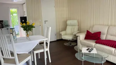 Ein Sitzbereich in der Unterkunft Ferienwohnung Felix am See