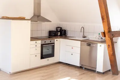 Küche/Küchenzeile in der Unterkunft Landhof Potsdam