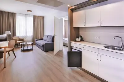 Küche/Küchenzeile in der Unterkunft Ocak Aparthotel