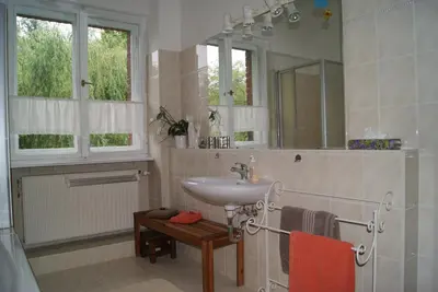 Ein Badezimmer in der Unterkunft 