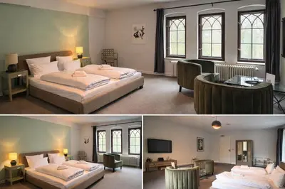 Ein Bett oder Betten in einem Zimmer der Unterkunft Romantik Hotel Schloss Reichenow