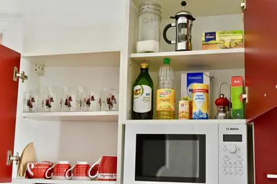 Küche/Küchenzeile in der Unterkunft Apartments im Thüringer Hof