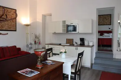 Küche/Küchenzeile in der Unterkunft Ferienwohnung Luise