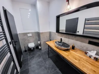 Ein Badezimmer in der Unterkunft Ferienwohnung Backstube