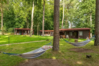 Ein Garten an der Unterkunft Natura Ferienpark - Bungalows am Grimnitzsee Schorfheide