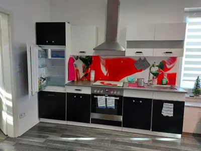 Küche/Küchenzeile in der Unterkunft Ferienwohnung Mahlsdorf