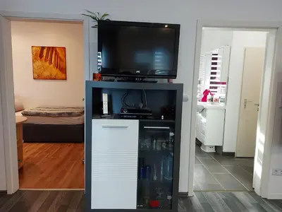 Küche/Küchenzeile in der Unterkunft Ferienwohnung Mahlsdorf