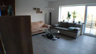 Ein Sitzbereich in der Unterkunft Ferienhaus-Parsteinsee