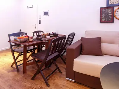 Ein Sitzbereich in der Unterkunft Ferienwohnung Tiergarten