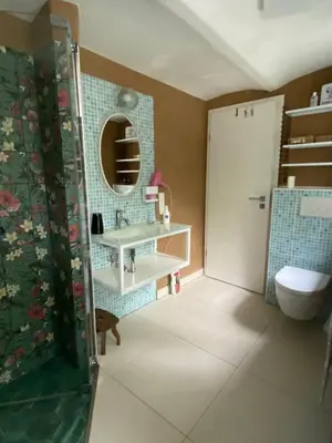 Ein Badezimmer in der Unterkunft Ferienhaus Lotte Havelland