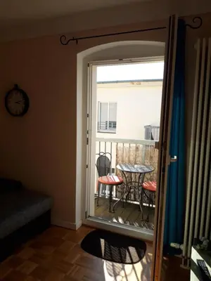 Ein Balkon oder eine Terrasse in der Unterkunft Wohnung mit Blick über Potsdam