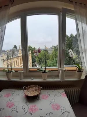 Ein Balkon oder eine Terrasse in der Unterkunft Wohnung mit Blick über Potsdam