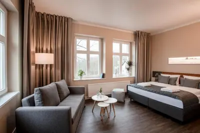 Ein Bett oder Betten in einem Zimmer der Unterkunft Gut Gnewikow