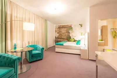 Ein Sitzbereich in der Unterkunft Marina Niederhavel