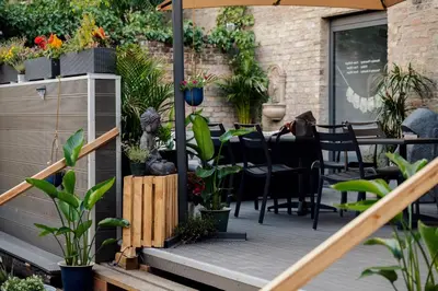 Ein Balkon oder eine Terrasse in der Unterkunft Pfefferbett Hostel