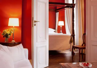 Ein Bett oder Betten in einem Zimmer der Unterkunft Schlosshotel Ziethen