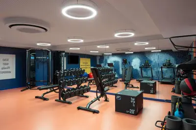 Das Fitnesscenter und/oder die Fitnesseinrichtungen in der Unterkunft Hampton by Hilton Berlin City West