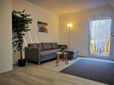Ein Sitzbereich in der Unterkunft Fewo Berlin Tempelhof