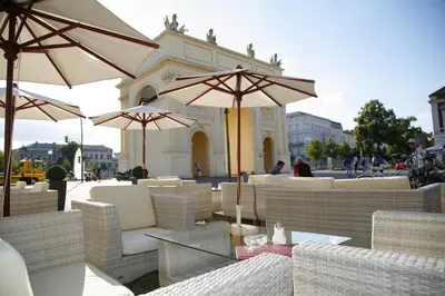 Ein Sitzbereich in der Unterkunft Hotel Brandenburger Tor Potsdam