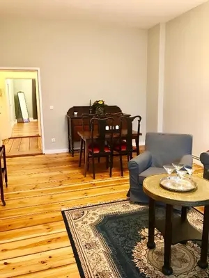Ein Sitzbereich in der Unterkunft Bürgerpark Apartments
