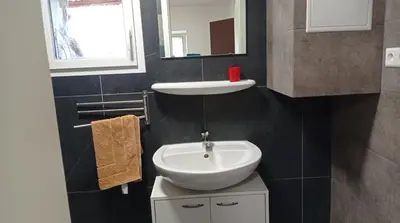 Ein Badezimmer in der Unterkunft Gästezimmer Sommer Locktow