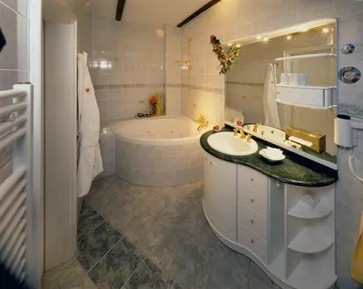 Ein Badezimmer in der Unterkunft Gasthaus Stobbermühle