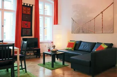 Ein Sitzbereich in der Unterkunft Berlin Apartments Mitte