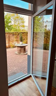 Ein Balkon oder eine Terrasse in der Unterkunft Moderne Wohnung in Eberswalde