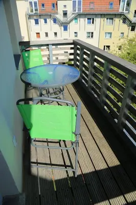 Ein Balkon oder eine Terrasse in der Unterkunft Ferienwohnung Brandenburger Straße