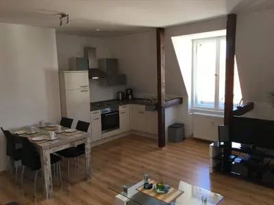 Küche/Küchenzeile in der Unterkunft Ferienwohnung Brandenburger Straße