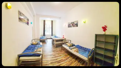 Ein Sitzbereich in der Unterkunft Hostel 199