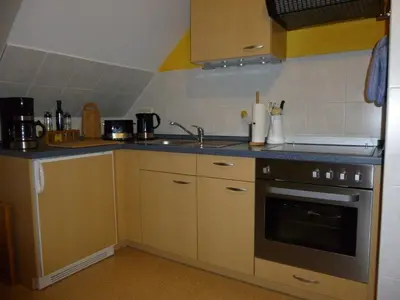 Küche/Küchenzeile in der Unterkunft Ferienwohnung Kluge