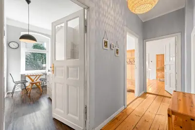 Grundriss der Unterkunft TheWilhelmshavener Group Apartment, group & family friendly, 100m2, 2BR, 1 living room, huge table, ideal for 4 - 6 Guests