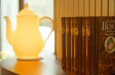 Die Bibliothek im Hotel