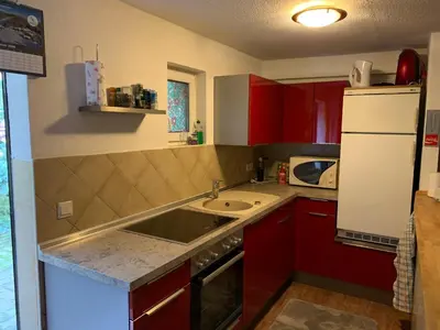 Küche/Küchenzeile in der Unterkunft Bungalow am Wassergrundstück