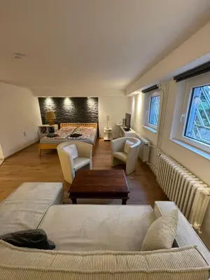 Ein Sitzbereich in der Unterkunft Messe Apartment Berlin