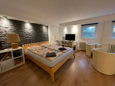 Ein Bett oder Betten in einem Zimmer der Unterkunft Messe Apartment Berlin