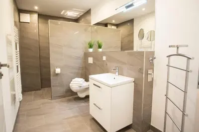 Ein Badezimmer in der Unterkunft Spreehaus-Apartments